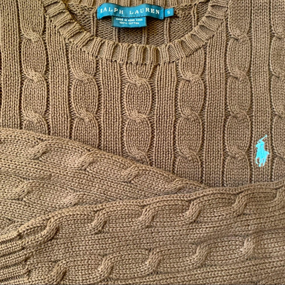 Chocolate brown Ralph Lauren cable sweater